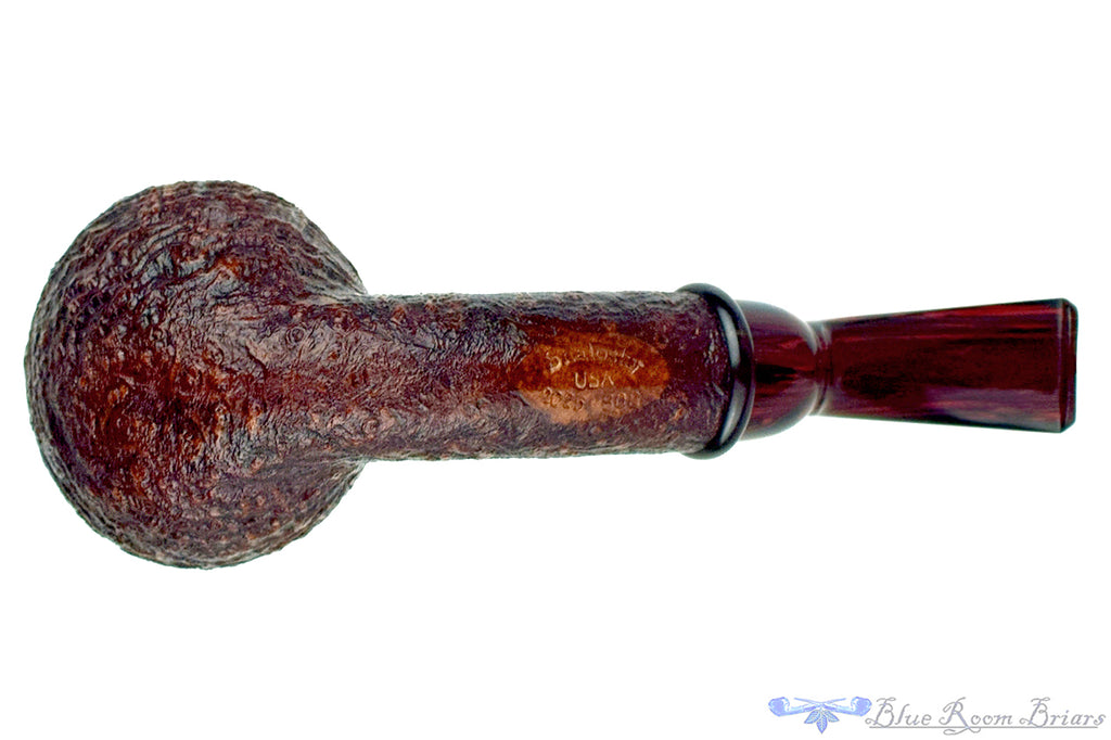 Blue Room Briars is proud to present this Bill Shalosky Pipe 808 Bent Sandblast Egg with Gaboon Ebony and Brindle