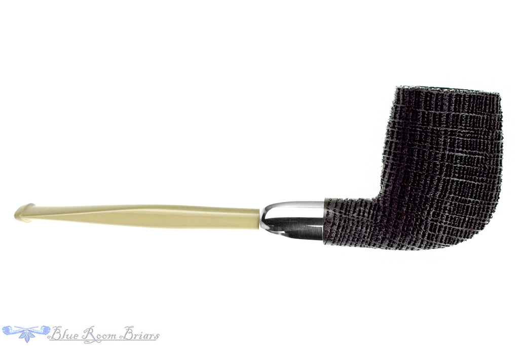 Yorgos Mitakidis Pipe 4725 Sandblast Morta Billiard with Silver and Military Mount