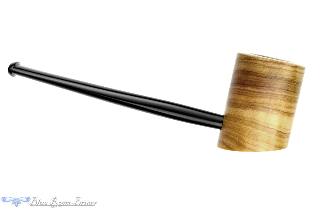 Blue Room Briars is proud to present this pYpi by Charl Goussard Olivewood Duke Poker with Military Mount