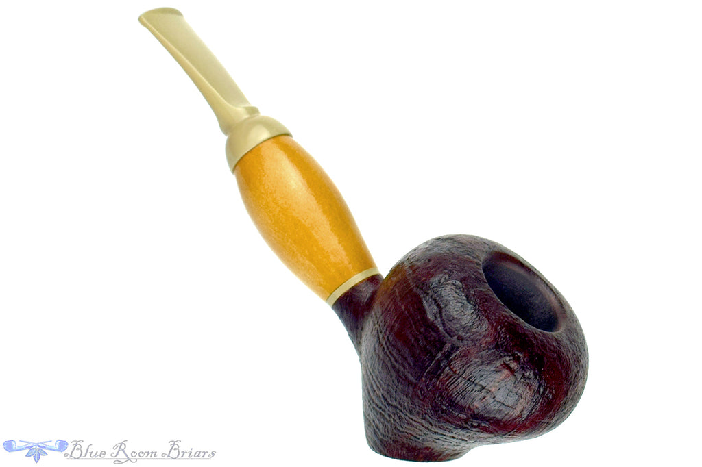 Blue Room Briars is proud to present this Marek Cikl Pipe Bent Sandblast Strawberry Sitter with Calabash Gourd Shank