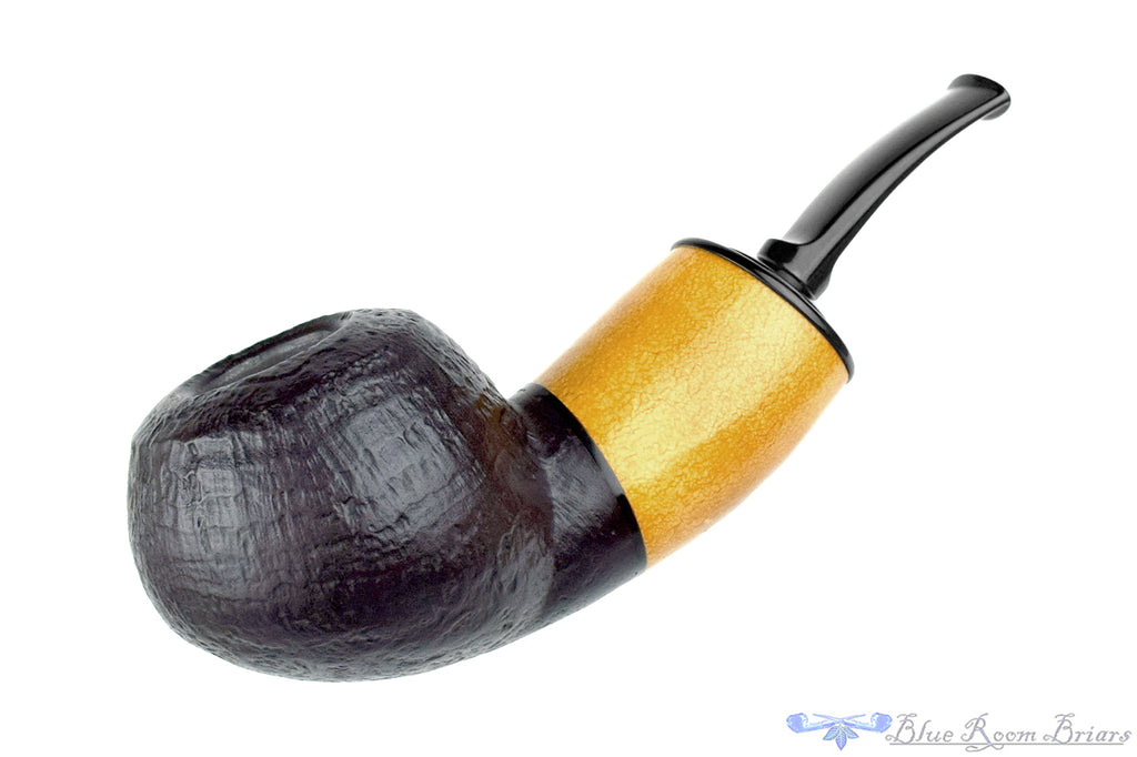 Marek Cikl Pipe Reverse Calabash Bent Sandblast Tomato with Calabash Gourd