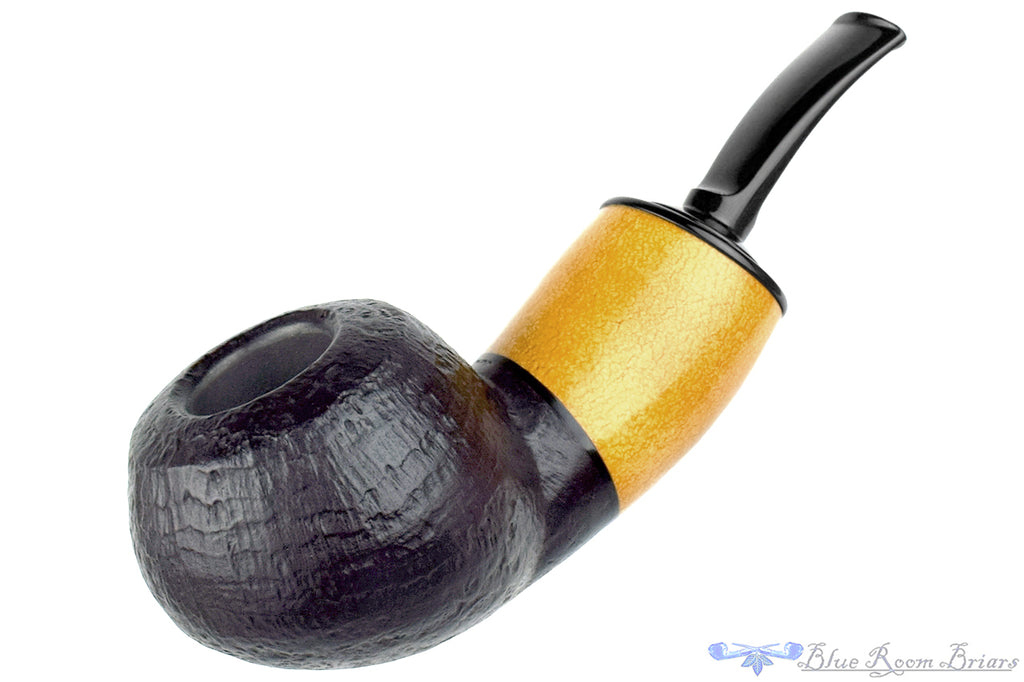 Marek Cikl Pipe Reverse Calabash Bent Sandblast Tomato with Calabash Gourd