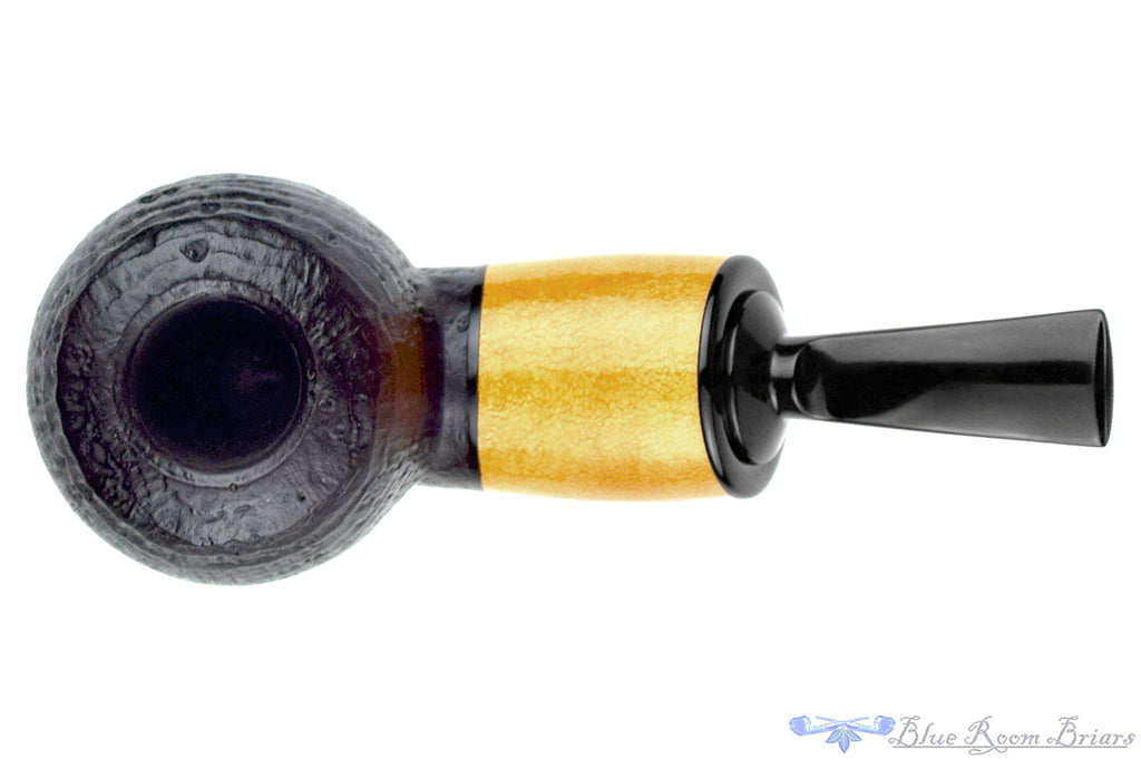 Marek Cikl Pipe Reverse Calabash Bent Sandblast Tomato with Calabash Gourd