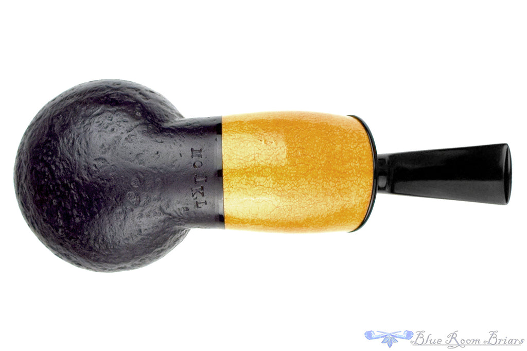 Marek Cikl Pipe Reverse Calabash Bent Sandblast Tomato with Calabash Gourd