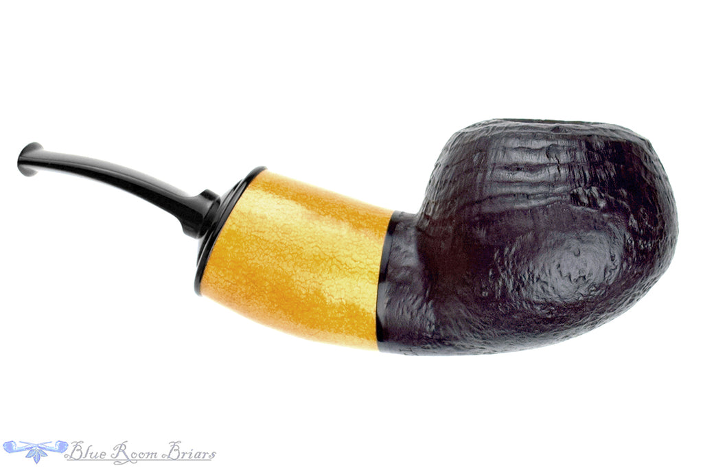 Marek Cikl Pipe Reverse Calabash Bent Sandblast Tomato with Calabash Gourd