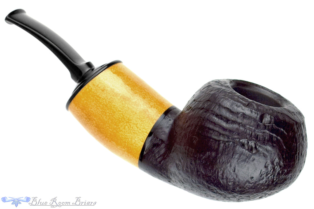 Marek Cikl Pipe Reverse Calabash Bent Sandblast Tomato with Calabash Gourd