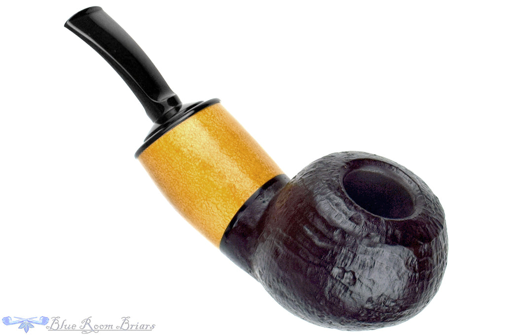 Marek Cikl Pipe Reverse Calabash Bent Sandblast Tomato with Calabash Gourd