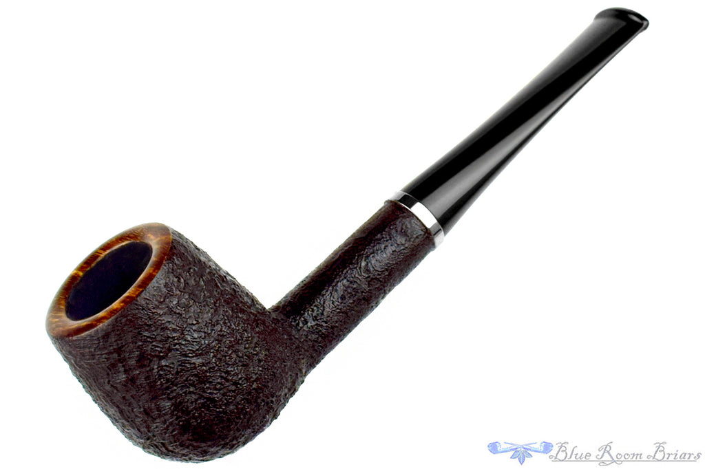 Blue Room Briars is proud to present this Yosef Zehnder Pipe Sandblast Billiard with Silver