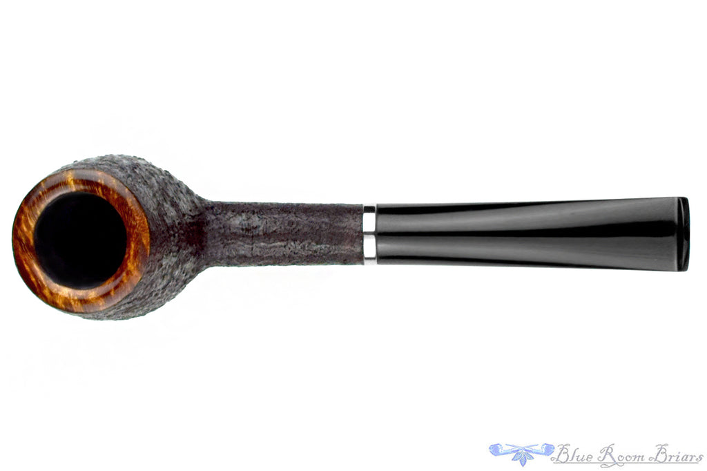 Blue Room Briars is proud to present this Yosef Zehnder Pipe Sandblast Billiard with Silver