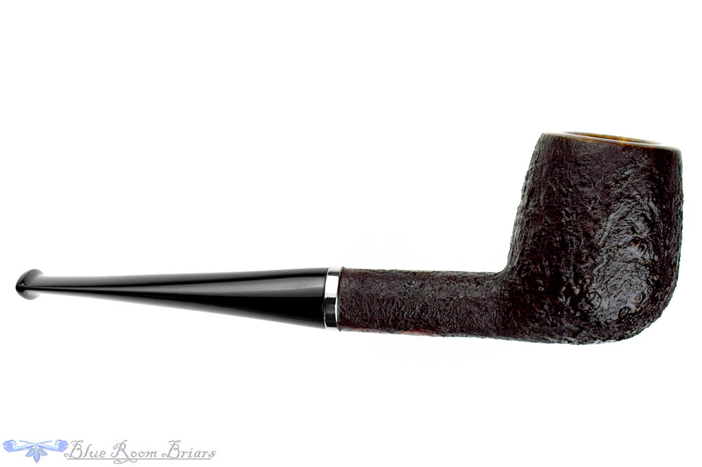 Blue Room Briars is proud to present this Yosef Zehnder Pipe Sandblast Billiard with Silver