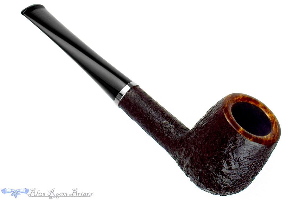 Blue Room Briars is proud to present this Yosef Zehnder Pipe Sandblast Billiard with Silver