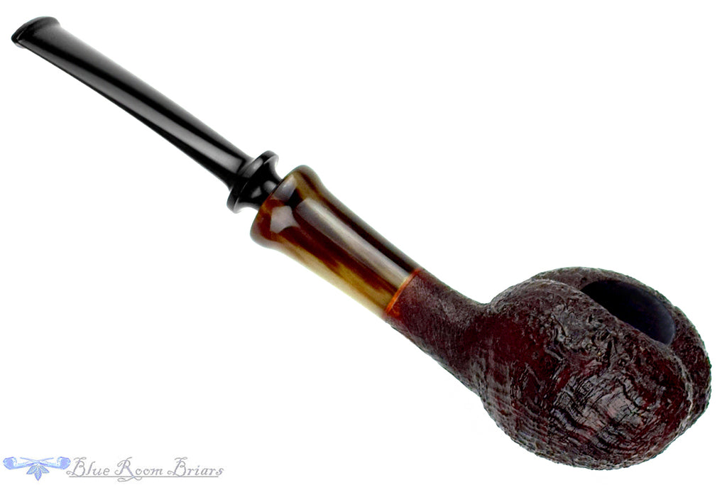 Blue Room Briars is proud to present this Yosef Zehnder Pipe Sandblast Bent Erotique with Ox Horn