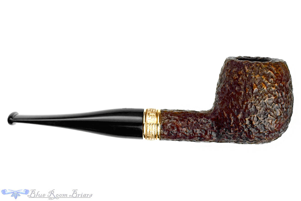 Blue Room Briars is proud to present this Savinelli FM (2015 Make) 207 Rusticated Apple (6mm Filter) with Brass Estate Pipe