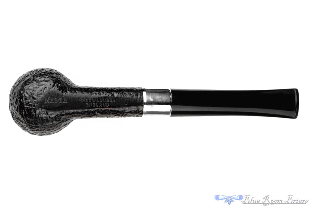 Blue Room Briars is proud to present this Masta (Parker-Hardcastle) Sandblast Billiard Sitter with Nickel Estate Pipe