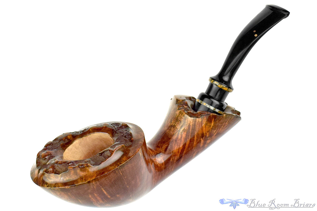 Blue Room Briars is proud to present this Joseph Skoda Pipe Large Bent Freehand with Stone and Plateaux