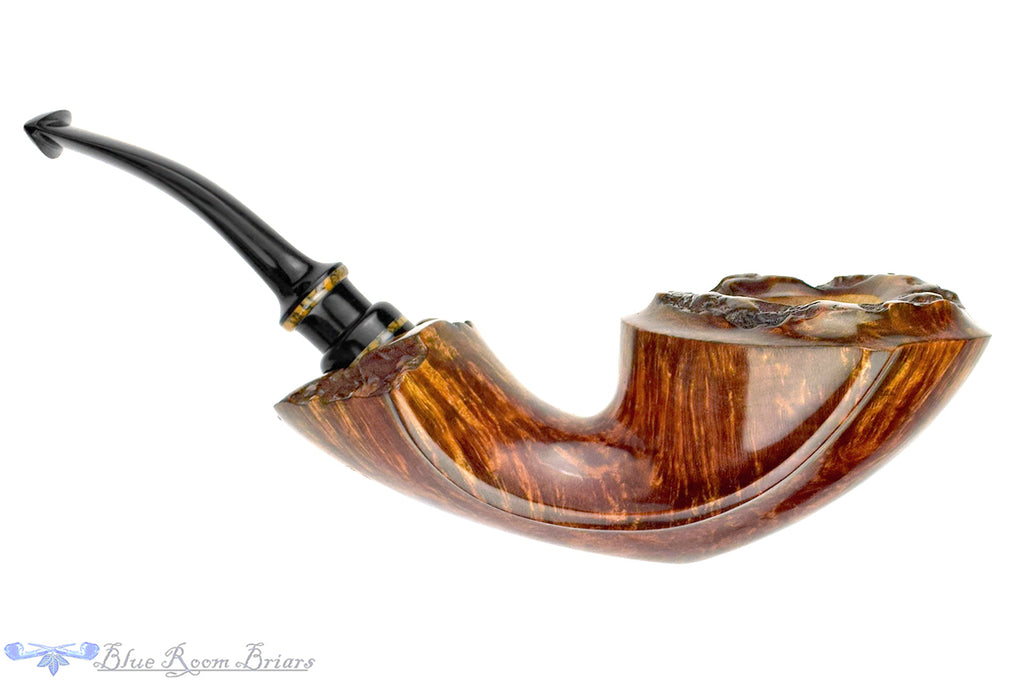 Blue Room Briars is proud to present this Joseph Skoda Pipe Large Bent Freehand with Stone and Plateaux