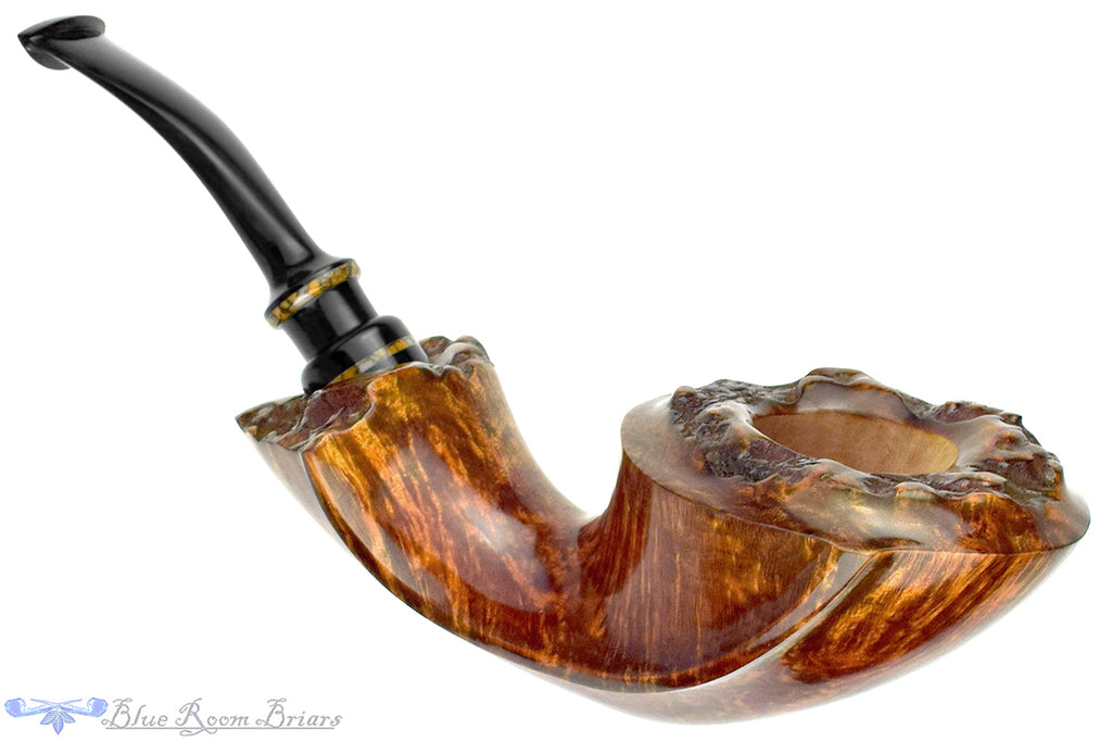 Blue Room Briars is proud to present this Joseph Skoda Pipe Large Bent Freehand with Stone and Plateaux