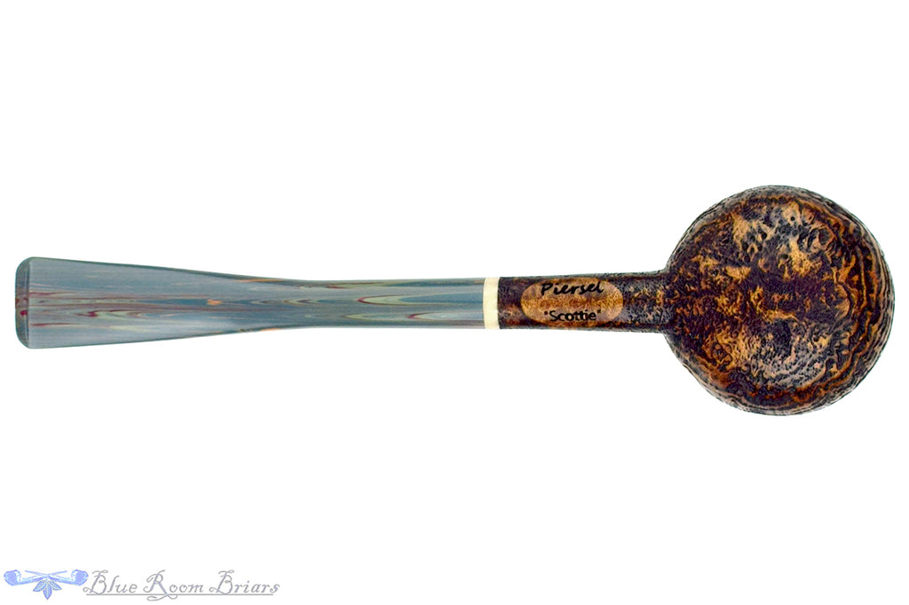 Blue Room Briars is proud to present this Scottie Piersel Sandblast Prince with Brindle and Ivorite Estate Pipe
