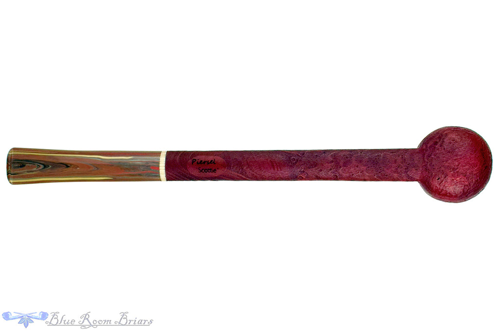 Blue Room Briars is proud to present this Scottie Piersel Large Sandblast Canadian with Brindle and Ivorite Estate Pipe