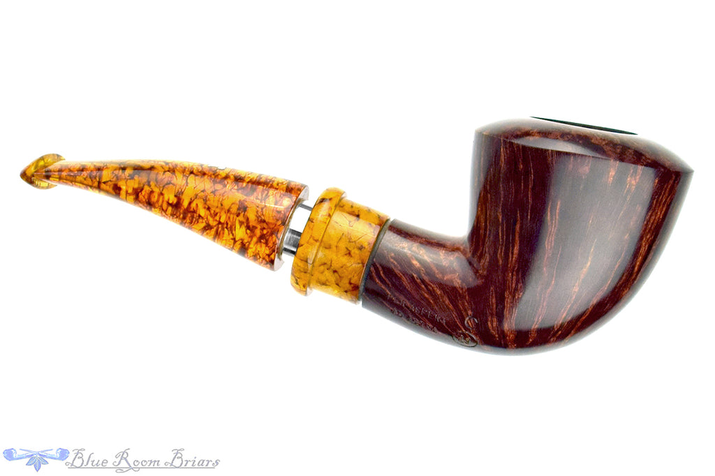 Blue Room Briars is proud to present this Ser Jacopo Delecta Bent Dublin with Silver and Acrylic Estate Pipe