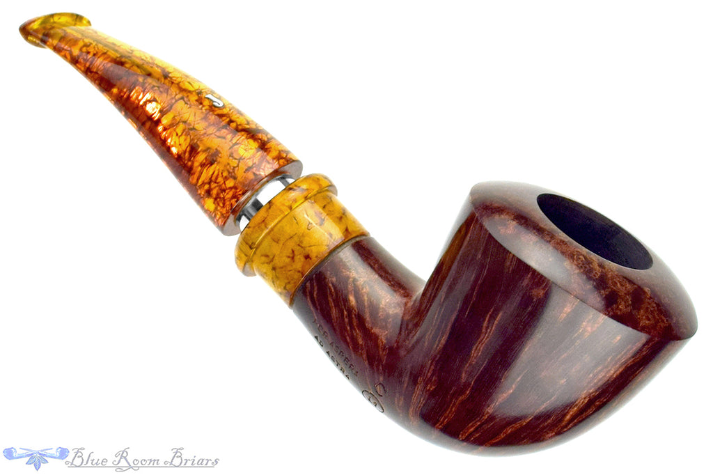 Blue Room Briars is proud to present this Ser Jacopo Delecta Bent Dublin with Silver and Acrylic Estate Pipe