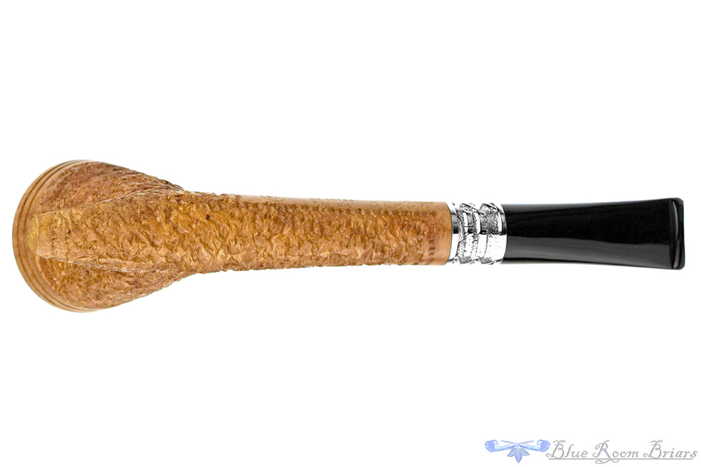 Blue Room Briars is proud to present this Ser Jacopo Calumet Spongia Rusticated with Silver Estate Pipe