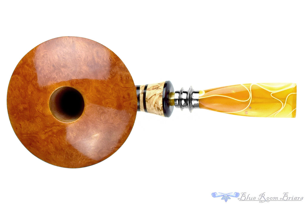 Blue Room Briars is proud to present this Joseph Skoda Saucer with Burl and Silver UNSMOKED Estate Pipe
