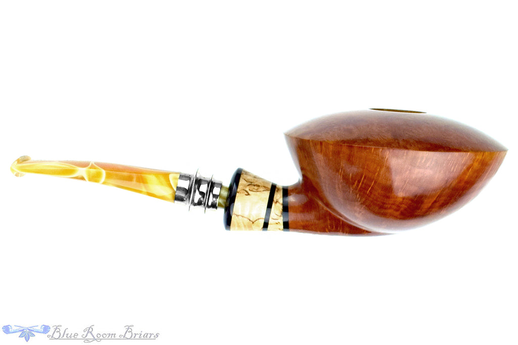 Blue Room Briars is proud to present this Joseph Skoda Saucer with Burl and Silver UNSMOKED Estate Pipe