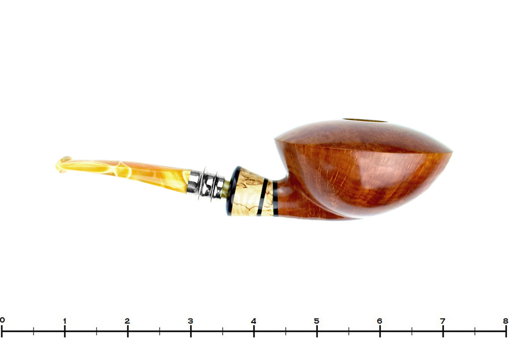 Blue Room Briars is proud to present this Joseph Skoda Saucer with Burl and Silver UNSMOKED Estate Pipe