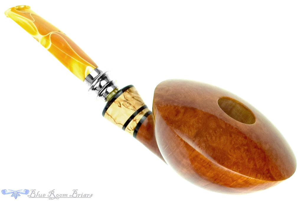 Blue Room Briars is proud to present this Joseph Skoda Saucer with Burl and Silver UNSMOKED Estate Pipe