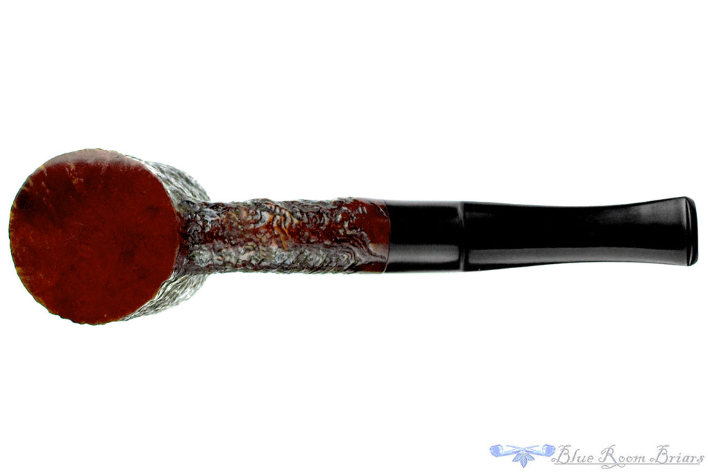 Fischer Sandblast Bent Poker with Oval Shank Sitter Estate Pipe