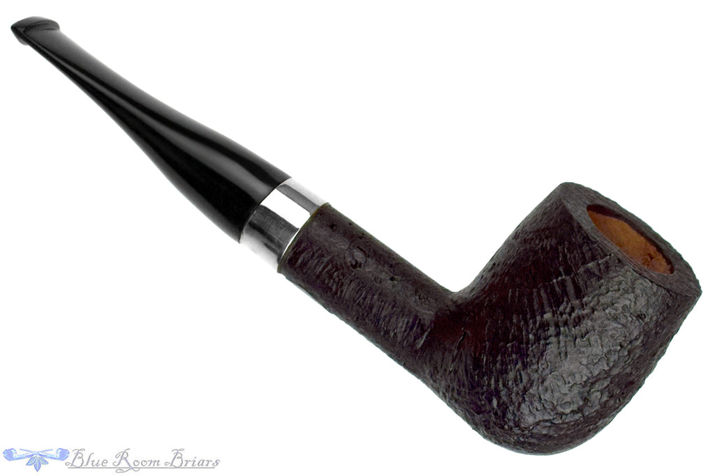 Blue Room Briars is proud to present this Elijah Cole Sandblast Billiard with Nickel UNSMOKED Estate Pipe