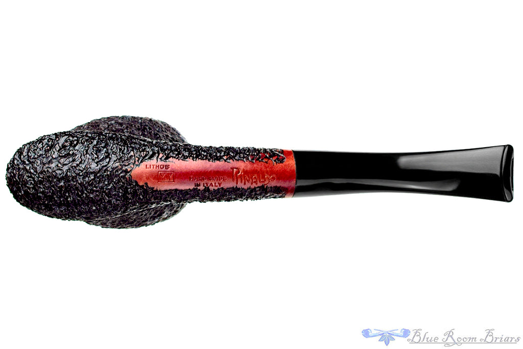 Rinaldo Lithos YY Bent Rusticated Tall Cup and Saucer Estate Pipe