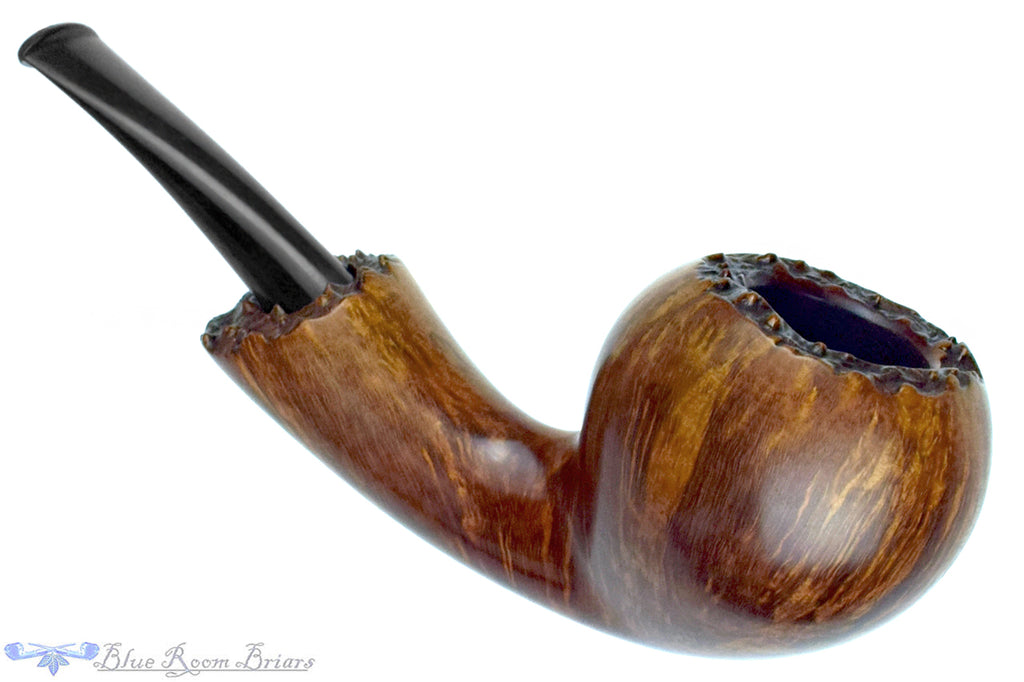 Blue Room Briar is proud to present this Andrei Kadnikov Bent Smooth Contrast Pear with Teardrop Shank and Plateaux Estate Pipe
