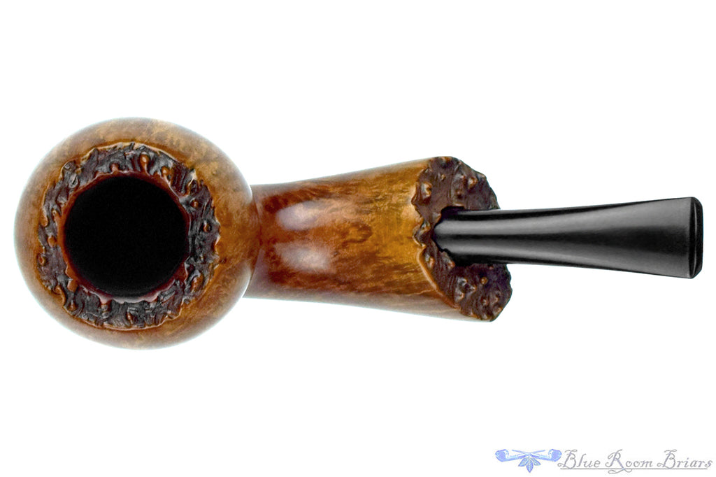Blue Room Briar is proud to present this Andrei Kadnikov Bent Smooth Contrast Pear with Teardrop Shank and Plateaux Estate Pipe