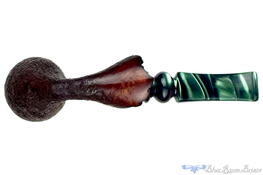 Blue Room Briar is proud to present this Blue Room Briars 5620 Bent Sandblast Freehand with Plateaux Estate Pipe