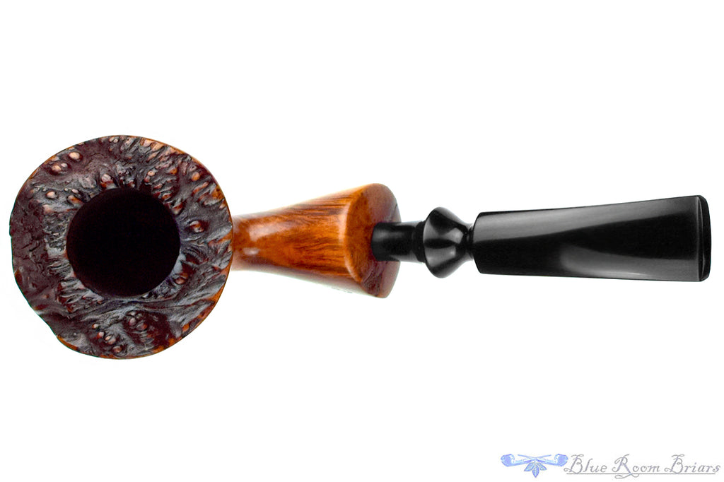 Blue Room Briar is proud to present this Karl Eriksen Flame Grain Bent Freehand with Plateau Estate Pipe