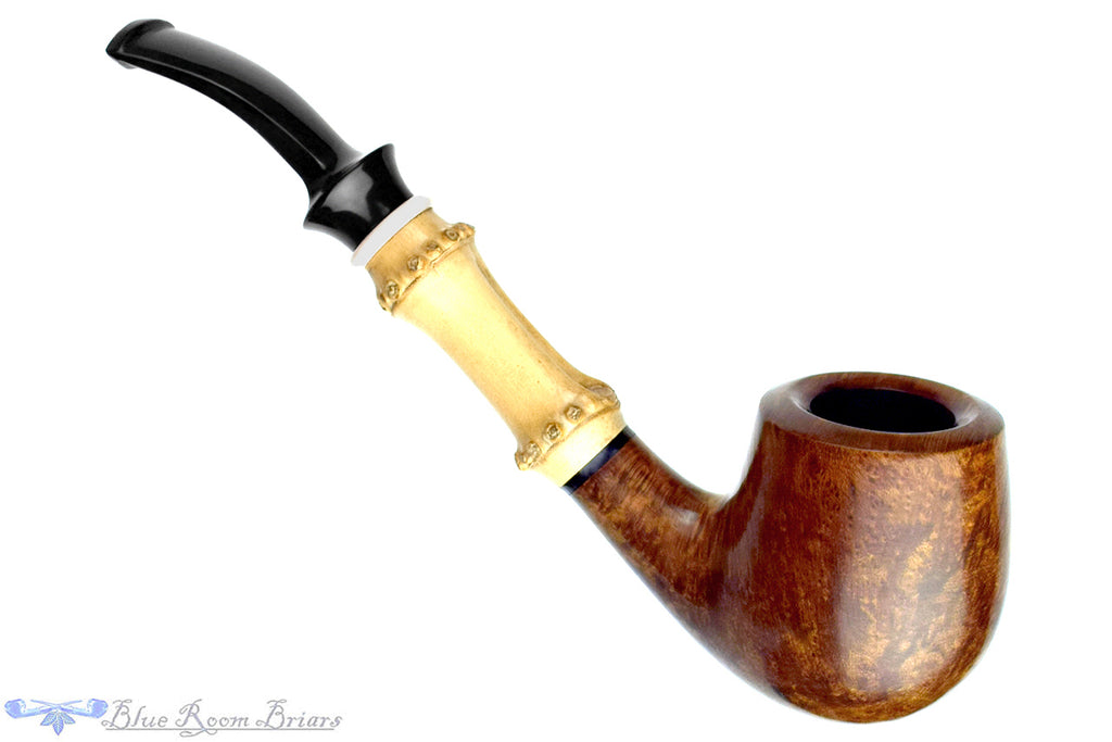 Blue Room Briar is proud to present this Fulushou Bent Billiard with Bamboo and Ivorite Estate Pipe