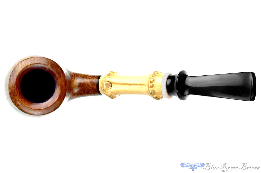 Blue Room Briar is proud to present this Fulushou Bent Billiard with Bamboo and Ivorite Estate Pipe