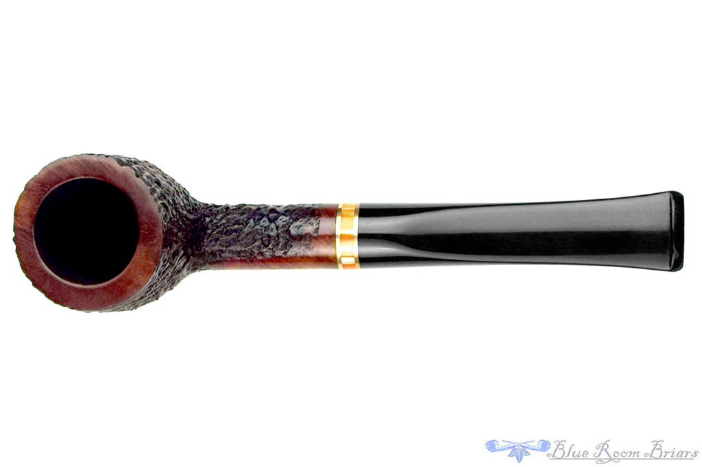 Blue Room Briar is proud to present this Alpha Nobility Sandblast Billiard (6mm Filter) with Acrylic and Brass Estate Pipe