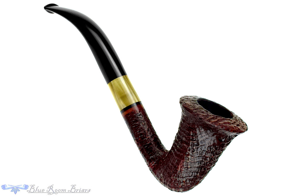 Blue Room Briar is proud to present this Alpha Bent Sandblast Bell Dublin with Acrylic Estate Pipe