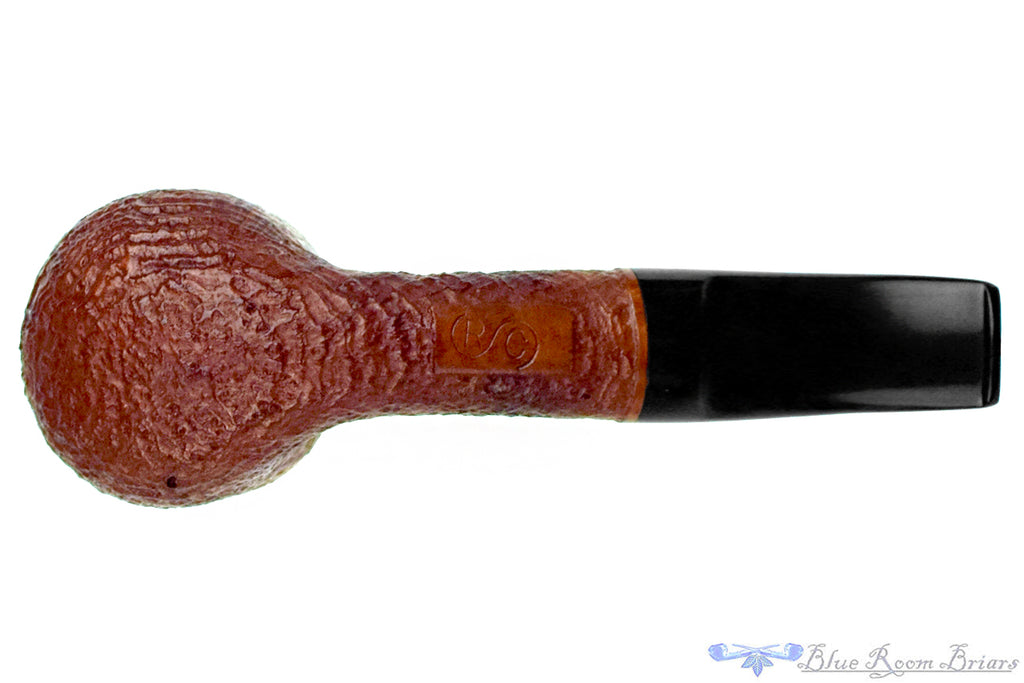 Blue Room Briar is proud to present this RC Sands Large Bent Sandblast Pot with Oval Shank Estate Pipe
