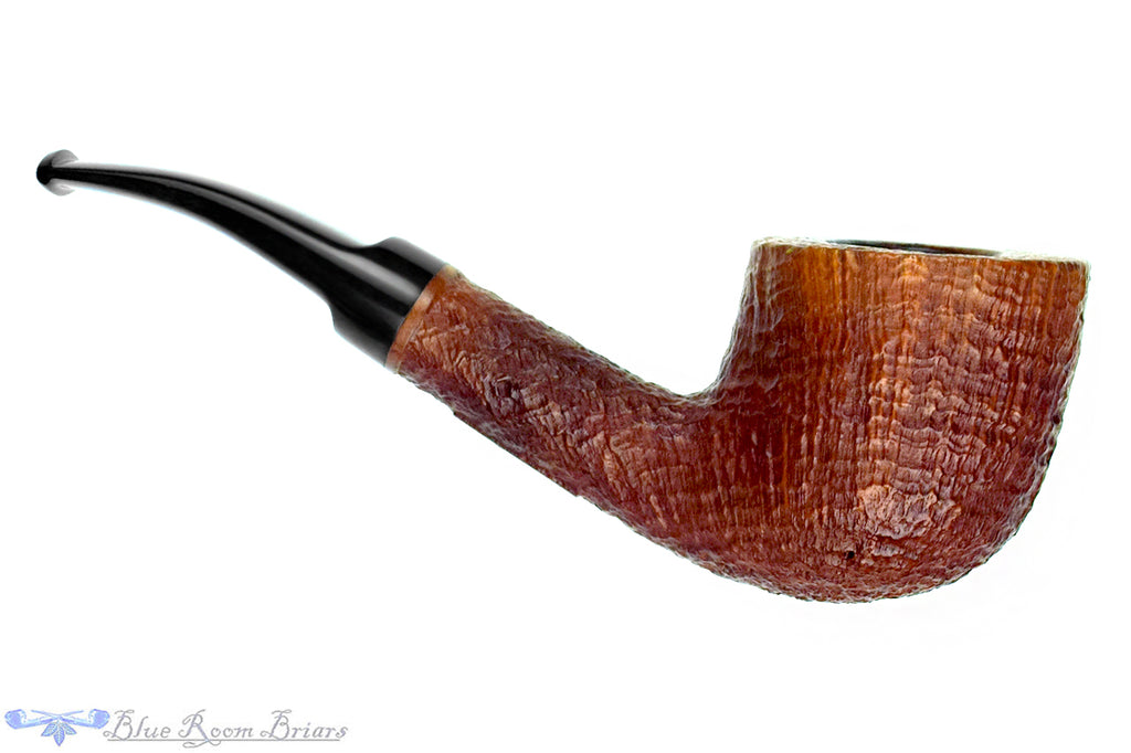 Blue Room Briar is proud to present this RC Sands Large Bent Sandblast Pot with Oval Shank Estate Pipe