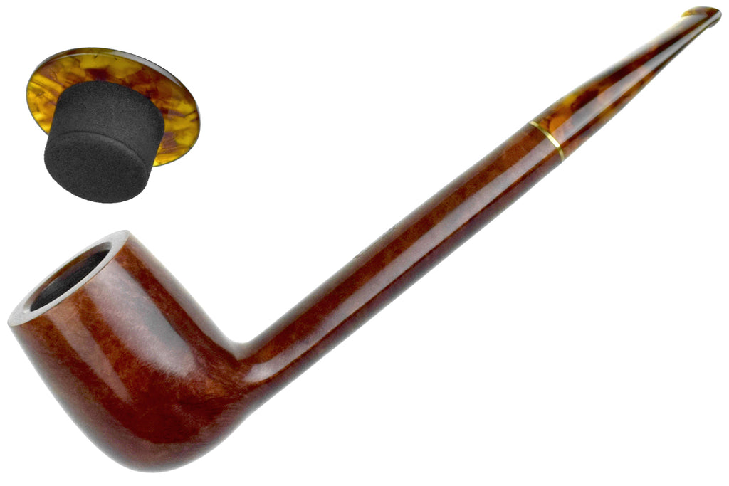 Blue Room Briars is proud to present this Savinelli Tortuga 804 KS Canadian (6mm Filter) with Acrylic Bowl Cap and Brass Estate Pipe