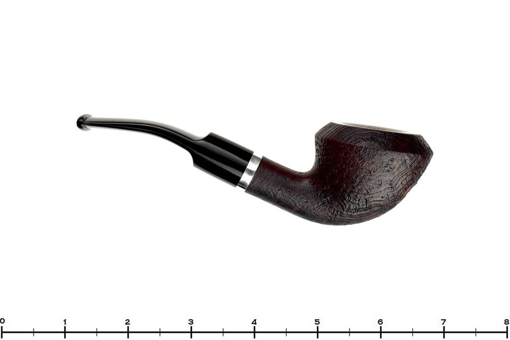 Blue Room Briars is proud to present this Molina Sandblast Bent Rhodesian (9mm Filter) with Nickel Estate Pipe