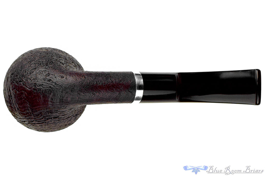 Blue Room Briars is proud to present this Molina Sandblast Bent Rhodesian (9mm Filter) with Nickel Estate Pipe