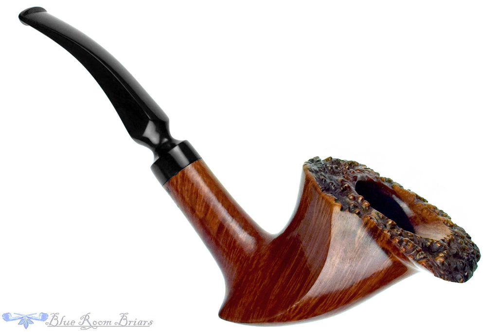 Blue Room Briar is proud to present this Preben Holm Hand Cut Freehand Sitter with Plateau Estate Pipe BRB Replacement Stem