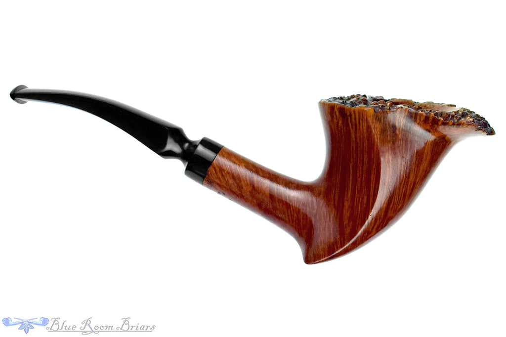 Blue Room Briar is proud to present this Preben Holm Hand Cut Freehand Sitter with Plateau Estate Pipe BRB Replacement Stem