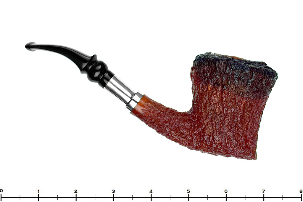 Blue Room Briar is proud to present this Mauro Armellini Very Large Bent Rusticated Fumed Freehand with Silver Estate