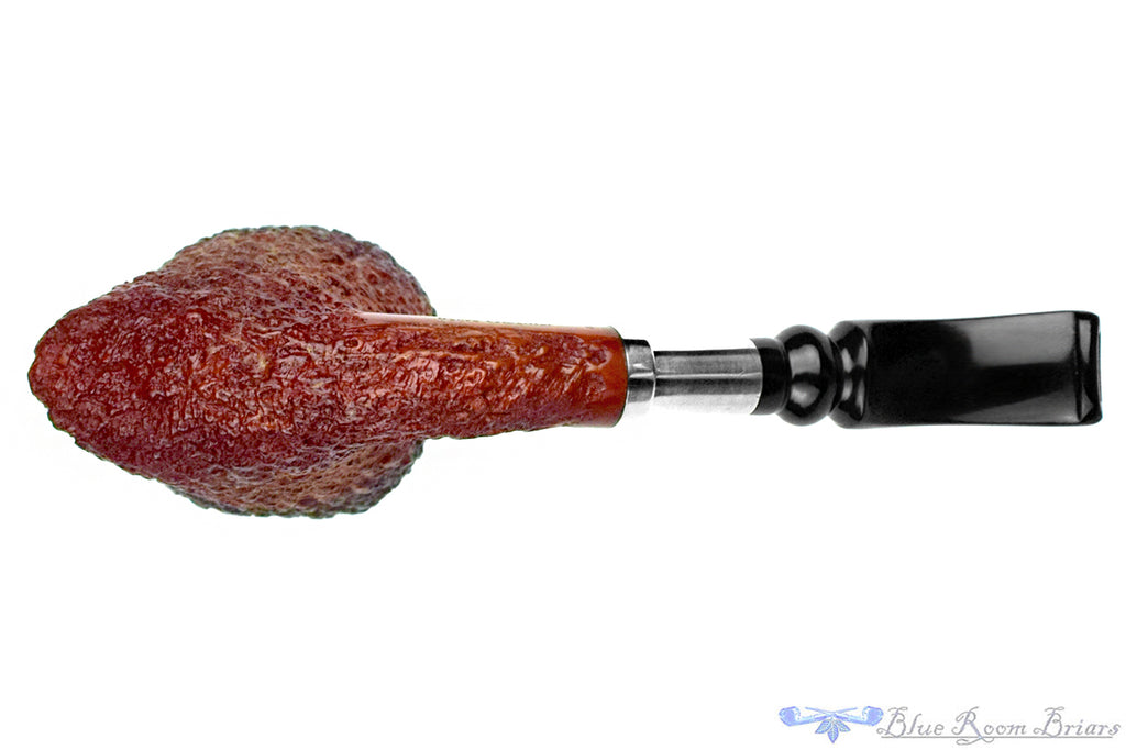 Blue Room Briar is proud to present this Mauro Armellini Very Large Bent Rusticated Fumed Freehand with Silver Estate